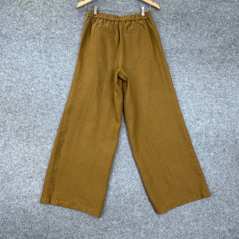 Boden Dulwich 100% Linen Trousers Womens 4P Gingerbread Wide Leg EUC - Picture 4 of 12